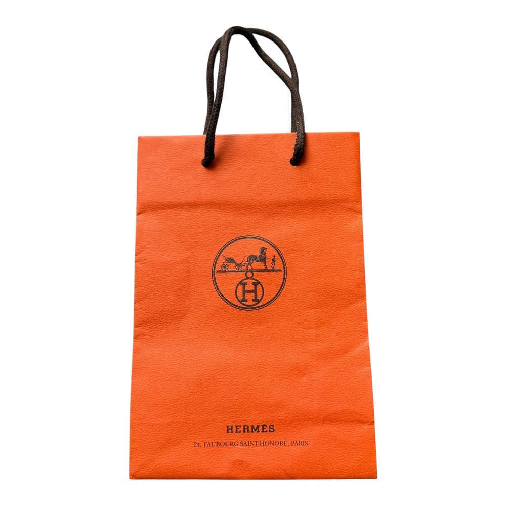 Hermes Orange Luxury Collectible Parisian Branded Shopping Bag Womens 8.5" x 6"